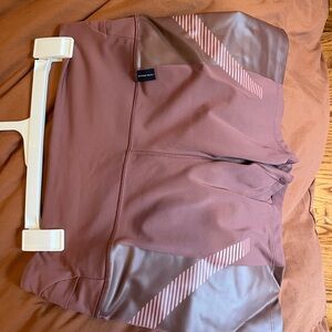 Athleta by Allyson Felix Mauve biker shorts with Striped Accents 3in inseam